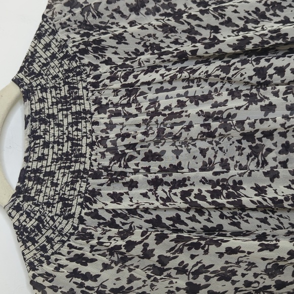 Karina Grimaldi Silk Oversized Balloon Sleeve Floral Print Top Black Ivory M - Picture 12 of 14